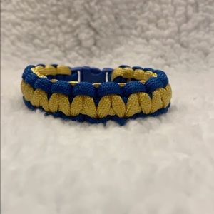 Homemade Blue and Gold Paracord Bracelet